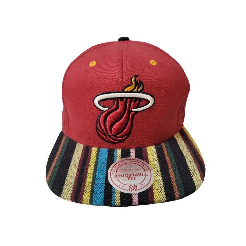 Mitchell & Ness Multicolor Striped Miami Heat NBA Adjustable Men's Cap Hat